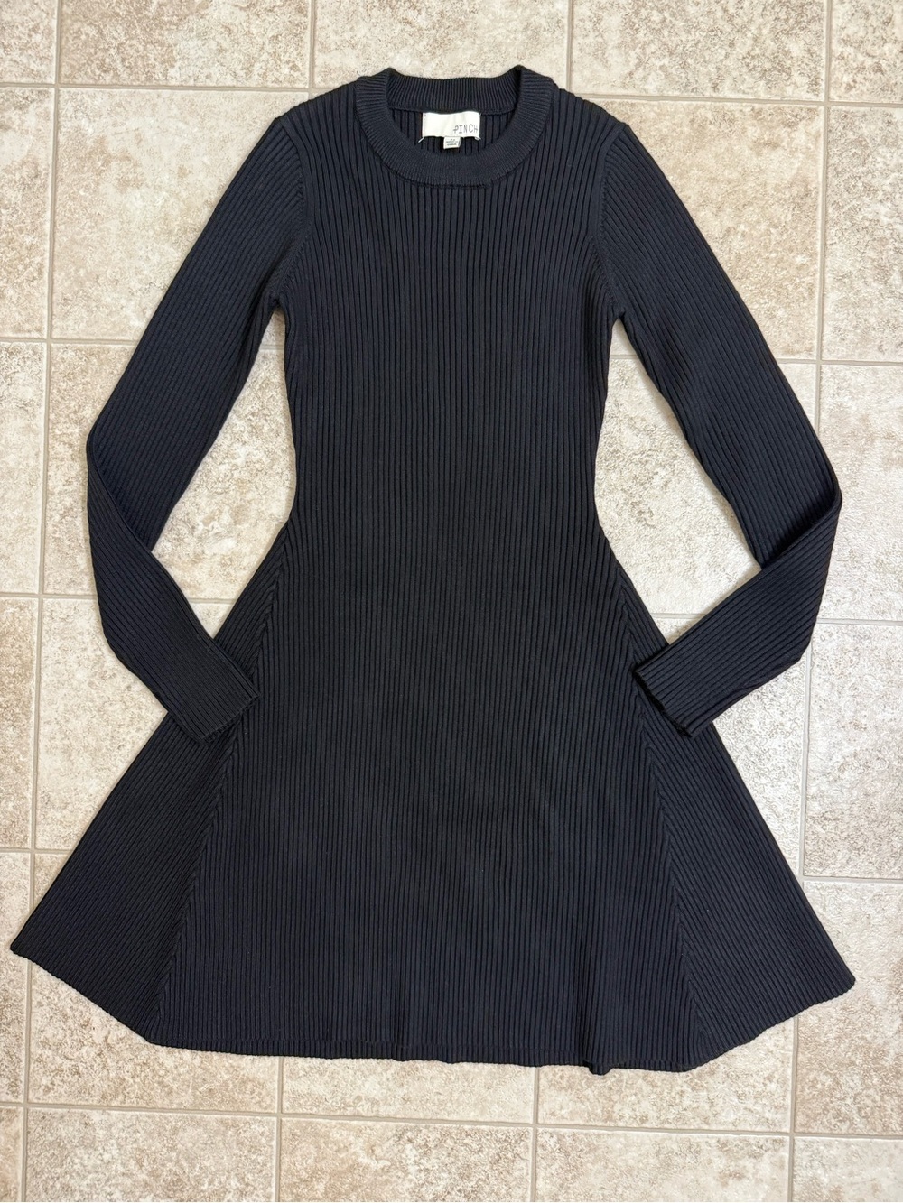 Pinch Knit Ribbed Dress